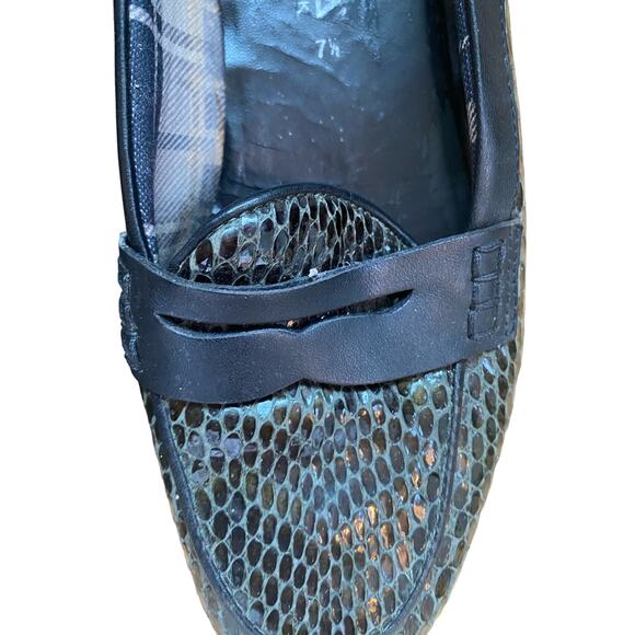 Aquatalia By Marvin K Snakeskin Embossed Shoes Size 38 - Picture 3 of 6